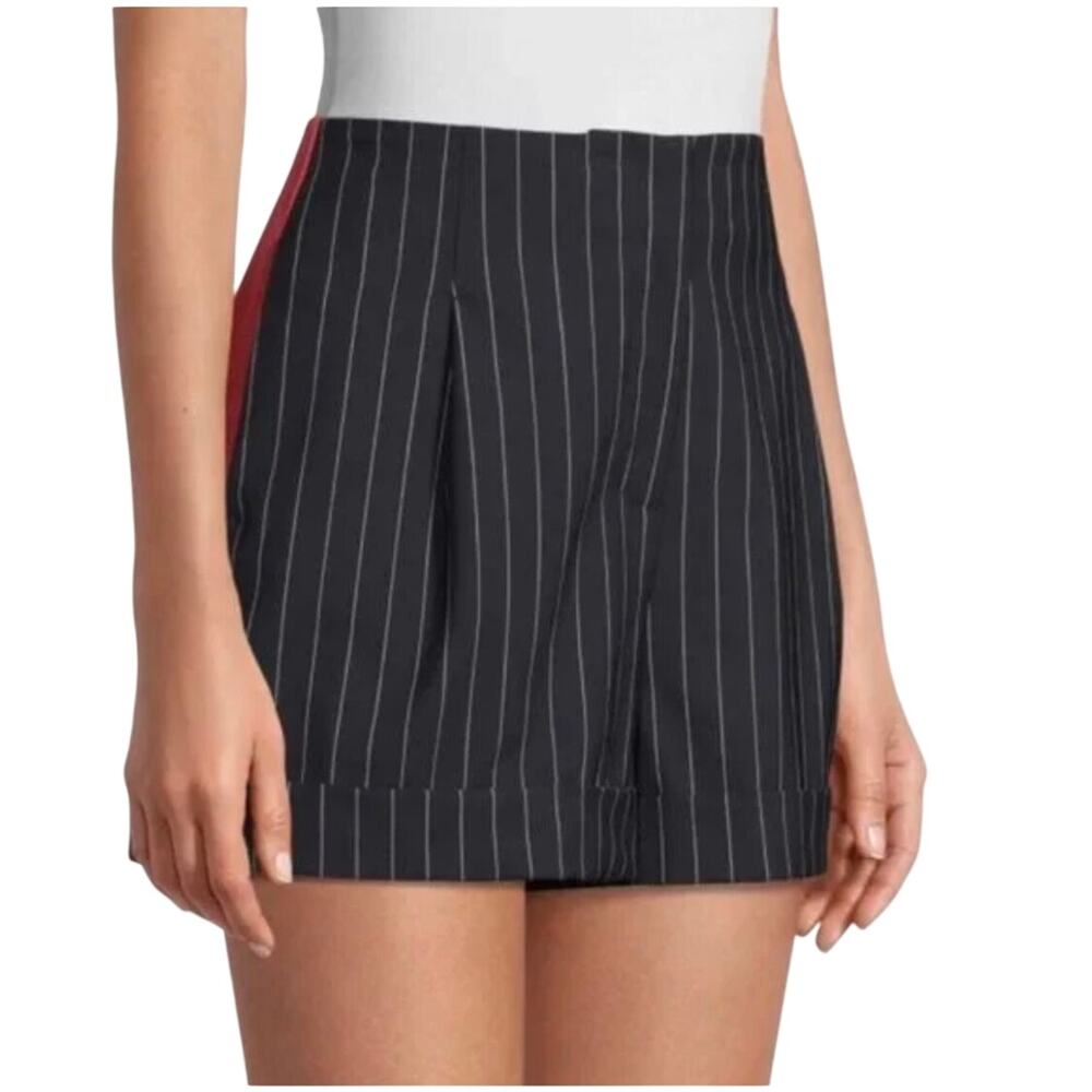 Rag & Bone Jess Pinstripe Shorts in Navy With Red Side Stripe Women’s SZ 0 EUC